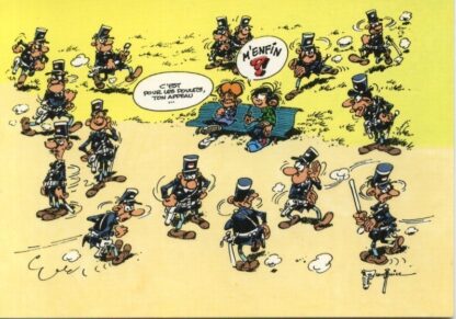 Gaston Lagaffe : Carte postale : C'est pour les poulets, ton appeau... M'enfin ?!