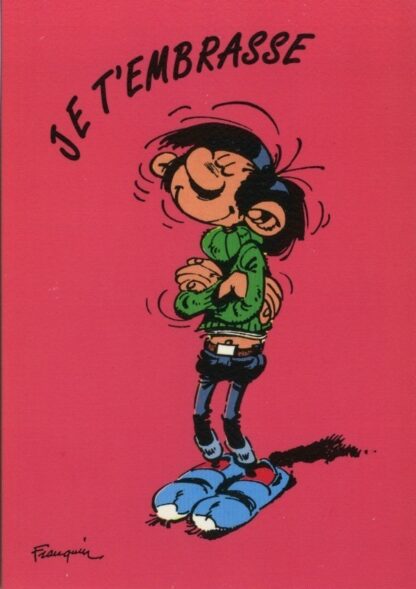 Gaston Lagaffe : Carte postale : Je t'embrasse