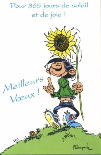 Gaston Lagaffe, Carte postale, Meilleurs Voeux ! Pour 365 jours de soleil et de joie !