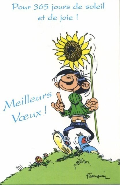 Gaston Lagaffe, Carte postale, Meilleurs Voeux ! Pour 365 jours de soleil et de joie !