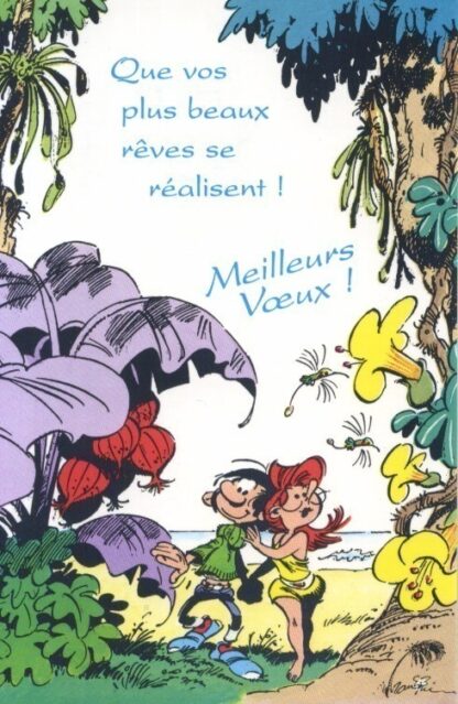 Gaston Lagaffe, Carte postale, Meilleurs Voeux ! Que vos plus beaux rêves se réalisent !