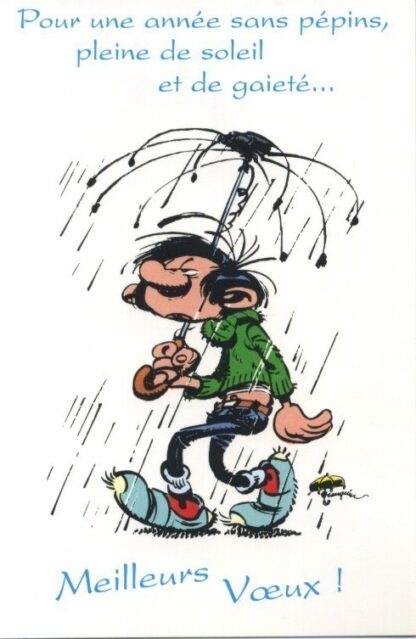 Gaston Lagaffe Carte de Voeux ! Pour une année sans pépins pleine de soleil et de gaieté...