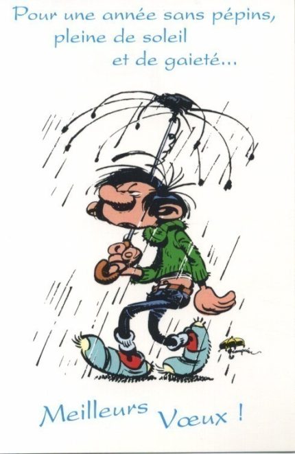 Gaston Lagaffe Carte de Voeux ! Pour une année sans pépins pleine de soleil et de gaieté...