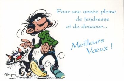 Gaston Lagaffe, Carte postale, Meilleurs Voeux ! Pour une année pleine de tendresse et de douceur...