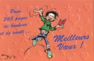 Gaston Lagaffe, Carte postale, Meilleurs Voeux ! Pour 365 pages de bonheur et de santé...