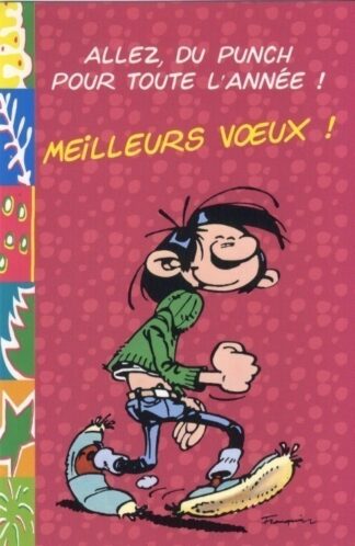 Gaston Lagaffe, Carte postale, Meilleurs Voeux ! Allez, du punch pour toute l'année !