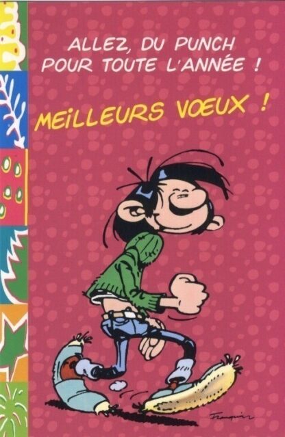 Gaston Lagaffe, Carte postale, Meilleurs Voeux ! Allez, du punch pour toute l'année !