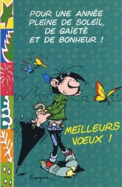 Gaston Lagaffe Carte postale Meilleurs Voeux ! Pleine de soleil, de gaieté et de bonheur !