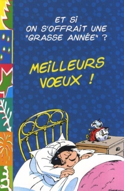 Gaston Lagaffe, Carte postale, Meilleurs Voeux ! Et si on s'offrait une " Grasse Année " ?