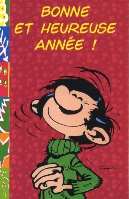 Gaston Lagaffe : Carte postale : Bonne et Heureuse Année !