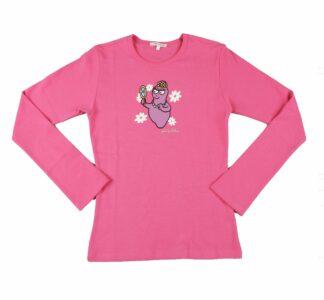 T-shirt Femme Barbapapa Miroir manches longues rose