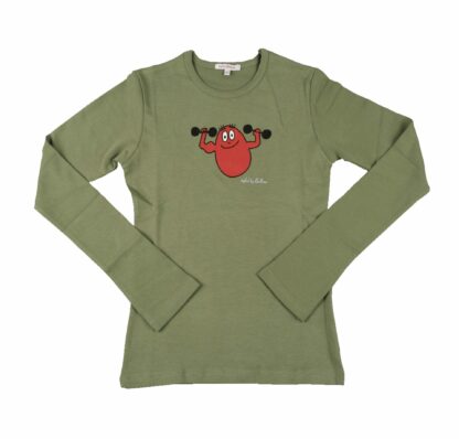 T-shirt Femme Barbapapa Haltères manches longues olive