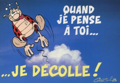 La coccinelle : Carte Postale : Quand je pense à toi... Je décolle !