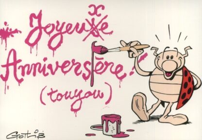 La coccinelle : Carte Postale : Joyeux anniversère! (touyou)