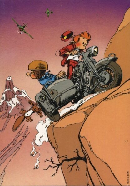 Spirou et Fantasio : Carte postale : Poursuite en side-car