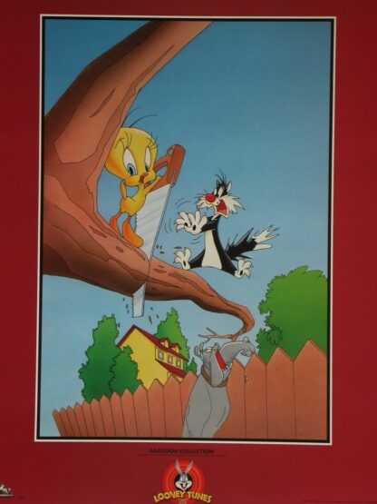 Titi et Grosminet, Affiche offset, Sciage de branche