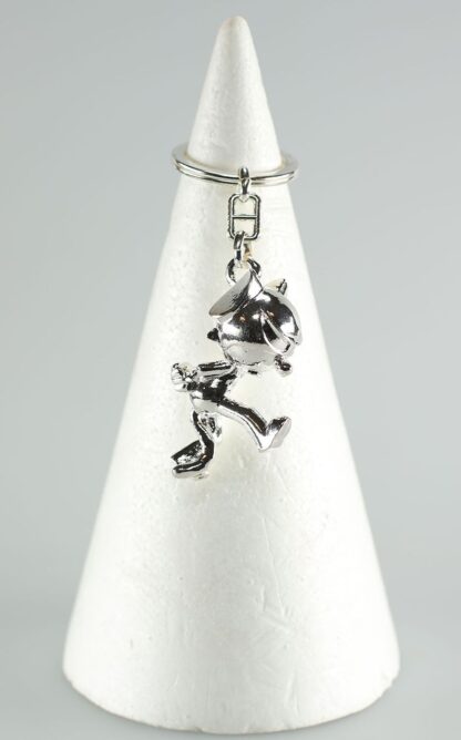 Felix le Chat Porte-clef en métal en 3d plaqué Argent Félix en colère