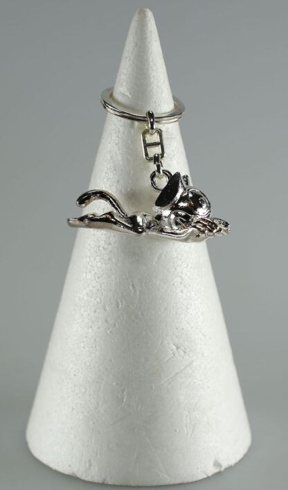 Felix le Chat Porte-clef en métal en 3d plaqué Argent Felix couché
