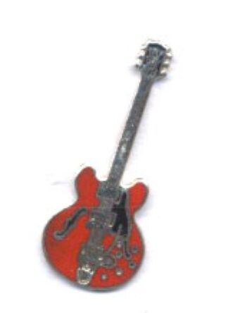 Guitare électro-acoustique de country rouge, Pin's, Démons & Merveilles, Petit modèle
