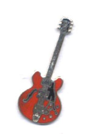 Guitare électro-acoustique de country rouge, Pin's, Démons & Merveilles, Petit modèle