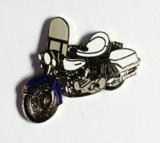 Pin's, Démons & Merveilles, Moto Harley-Davidson, noire selle blanche