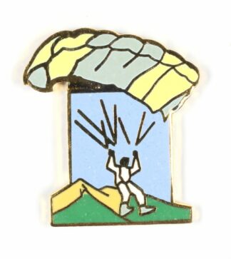 Pin's, Démons & Merveilles, Parachutiste (jaune et gris)