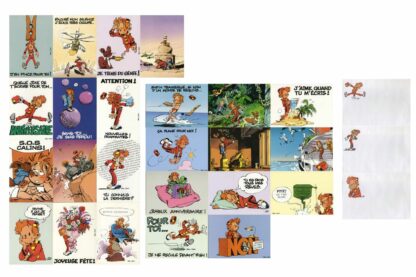 Tome et Janry, Spirou et Fantasio, Assortiment de 24 cartes postales + 24 enveloppes