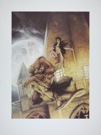 Civiello, Defali, Garous, Affiche offset, Loup garou et prêtresse