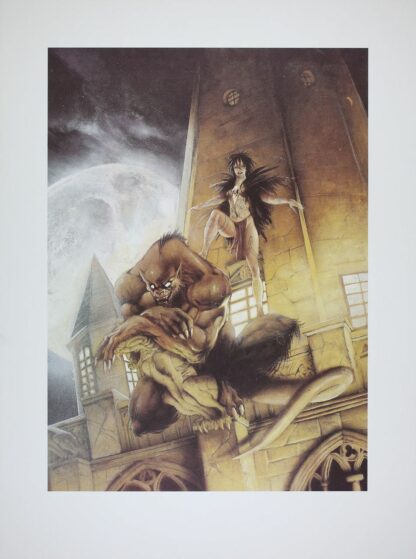 Civiello, Defali, Garous, Affiche offset, Loup garou et prêtresse