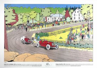 Dreze, Affiche offset signée, Grand Prix de Belgique 1933