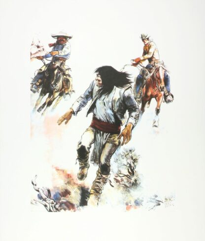 Jerry Spring, Jijé, Affiche offset, Indien pourchassé