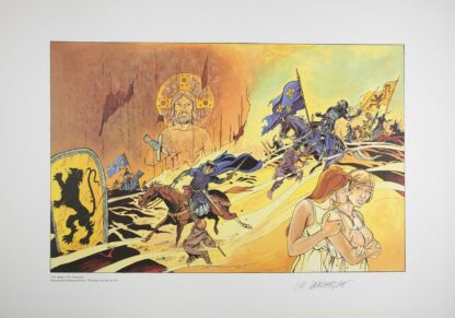 Matton, Verhaeghe, Affiche offset signée, Chronique des éperons d'or