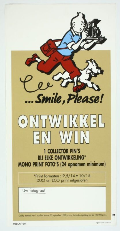 Tintin Affiche publicitaire Smile Please