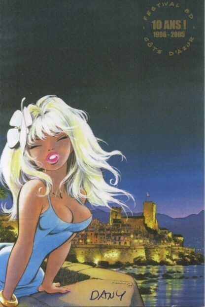 Dany, Carte postale signée, 10 ans Festival BD Côte d'azur, Carte 4, 2005