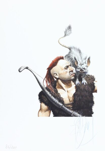 Delaby, Dufaux, Murena, Ex-libris signé, Guerrier avec animal sur l'épaule