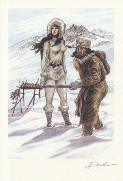 Ersel, Les pionniers du nouveau Monde, Ex-libris offset signé, Hiver