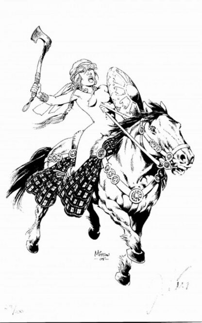 Vae Victis : Mitton : Ex-libris offset signé : Ambre à cheval
