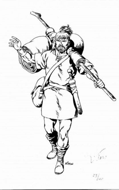 Vae Victis : Mitton : Ex-libris offset signé : voyageur