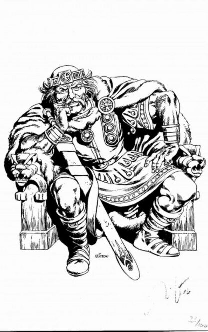 Vae Victis : Mitton : Ex-libris offset signé : Chef Barbare
