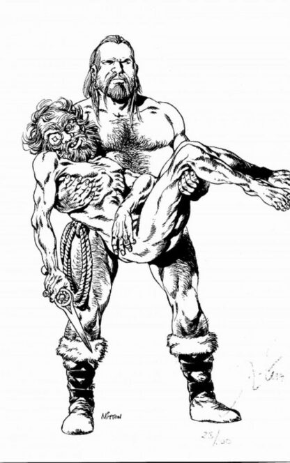 Vae Victis : Mitton : Ex-libris offset signé : 2 barbares