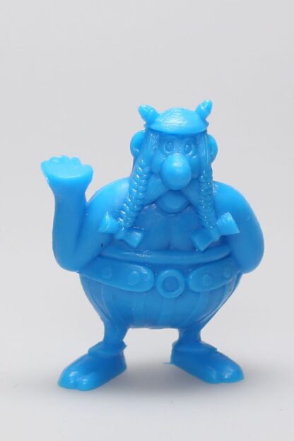 Uderzo, Astérix et obélix, Mini figurine en pvc, Obélix main droite levée pour porter le menhir (bleu)