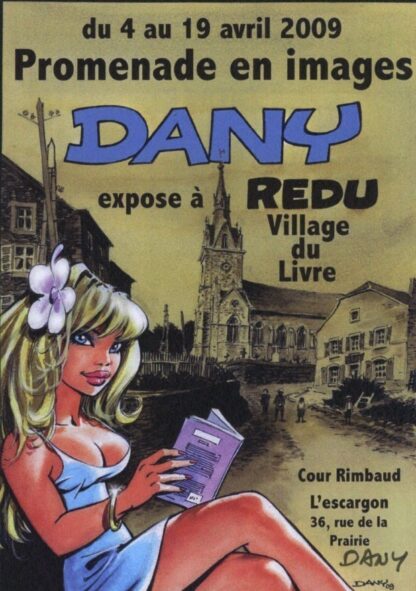 Dany, Carte Postale signée, Dany expose à Redu, 2009