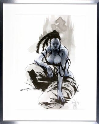 Shin-Ishiro Natsusaka, Dessin original,  Femme à genoux