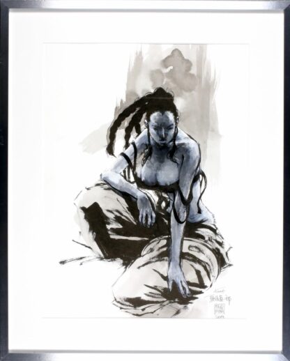 Shin-Ishiro Natsusaka, Dessin original,  Femme à genoux