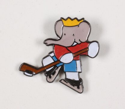 De Brunhoff, Babar, Pin's,  Babar joue au hockey sur glace