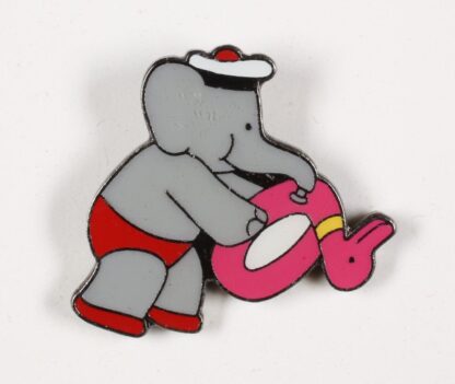 De Brunhoff, Babar, Pin's, Pom gonfle sa bouée