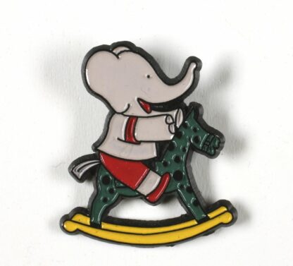 De Brunhoff, Babar, Pin's, Pom sur son cheval à bascule