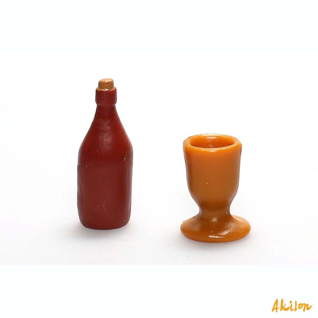 Maison de poupée Bouteille et verre 1/12