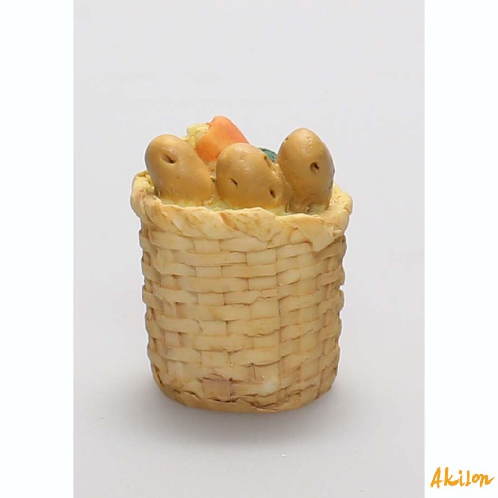 Maison de poupée Panier à pains et à légumes 1/12