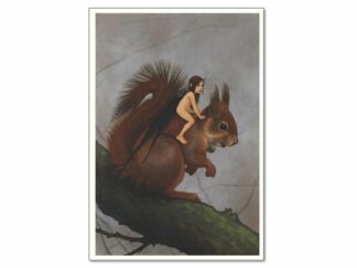 Erle, Affiche offset, Fée sur écureuil